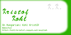 kristof kohl business card